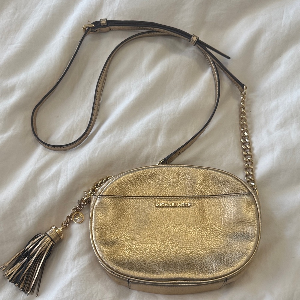 Michael Kors Metallic Gold Crossbody Bag